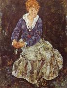 Egon Schiele Portrait of Edith Schiele Seated painting